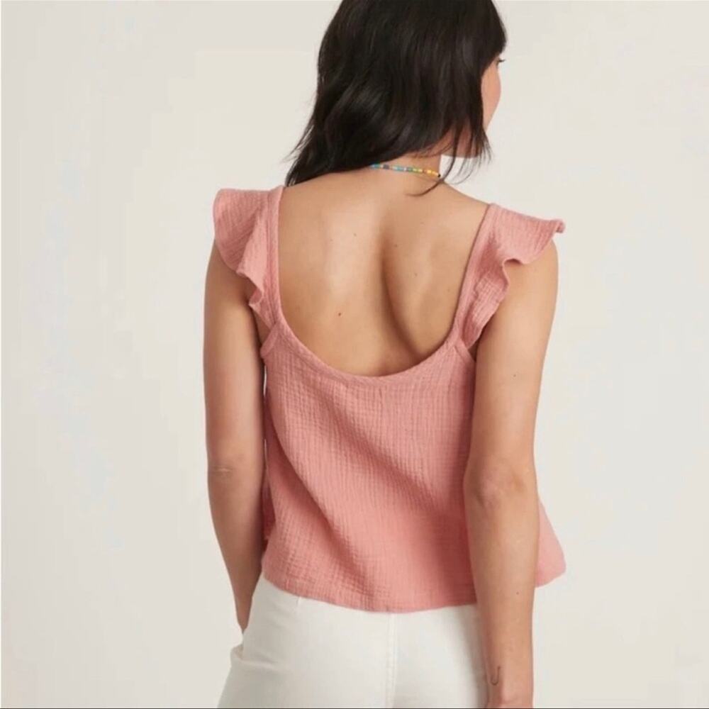 NWT Marine Layer Jude Flutter Sleeve Tank in Rosette Size Medium - Picture 7 of 8